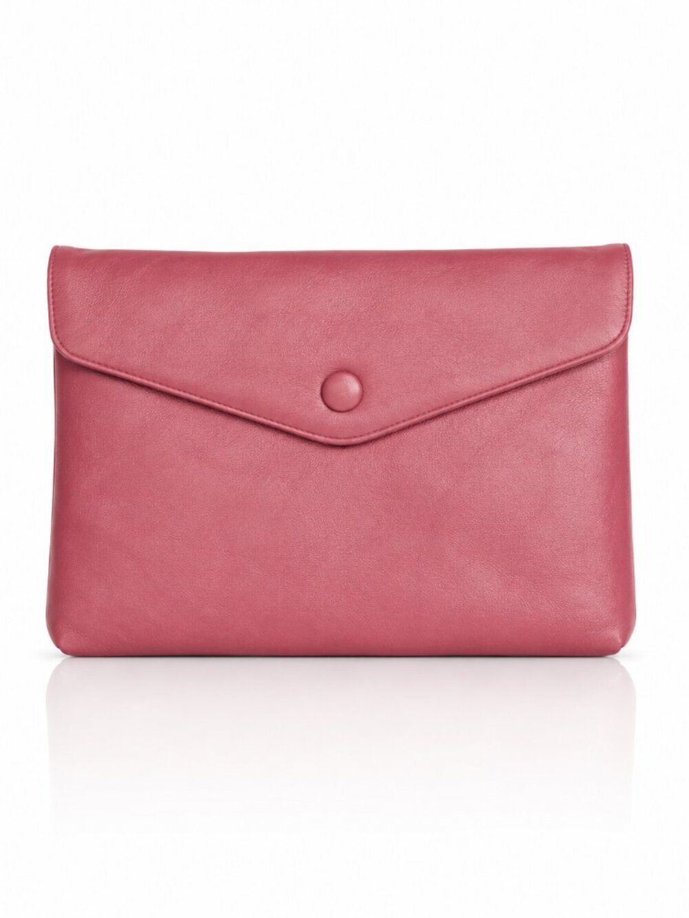Vintage 80s Pink Leather Clutch Handbag Toni